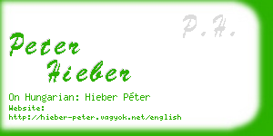 peter hieber business card